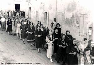 SANTA CRUZ ORAN1949 PROCESSION VIERGE DE SANTA CRUZ